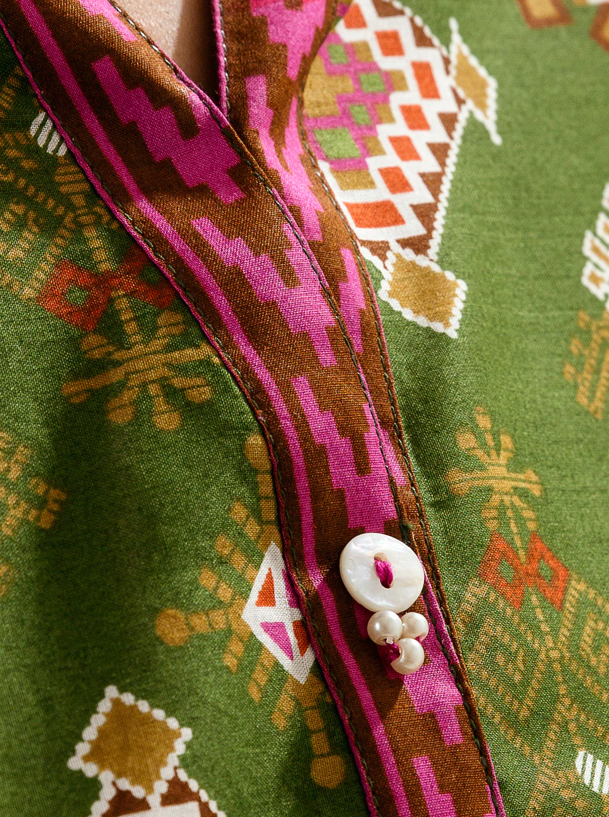 2 PIECE - PRINTED LAWN SUIT - CYPRESS GREEN - Image 3