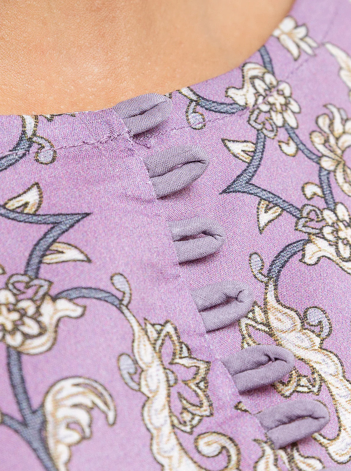 2 PIECE - PRINTED LAWN SUIT - ROYAL LILAC - Image 5