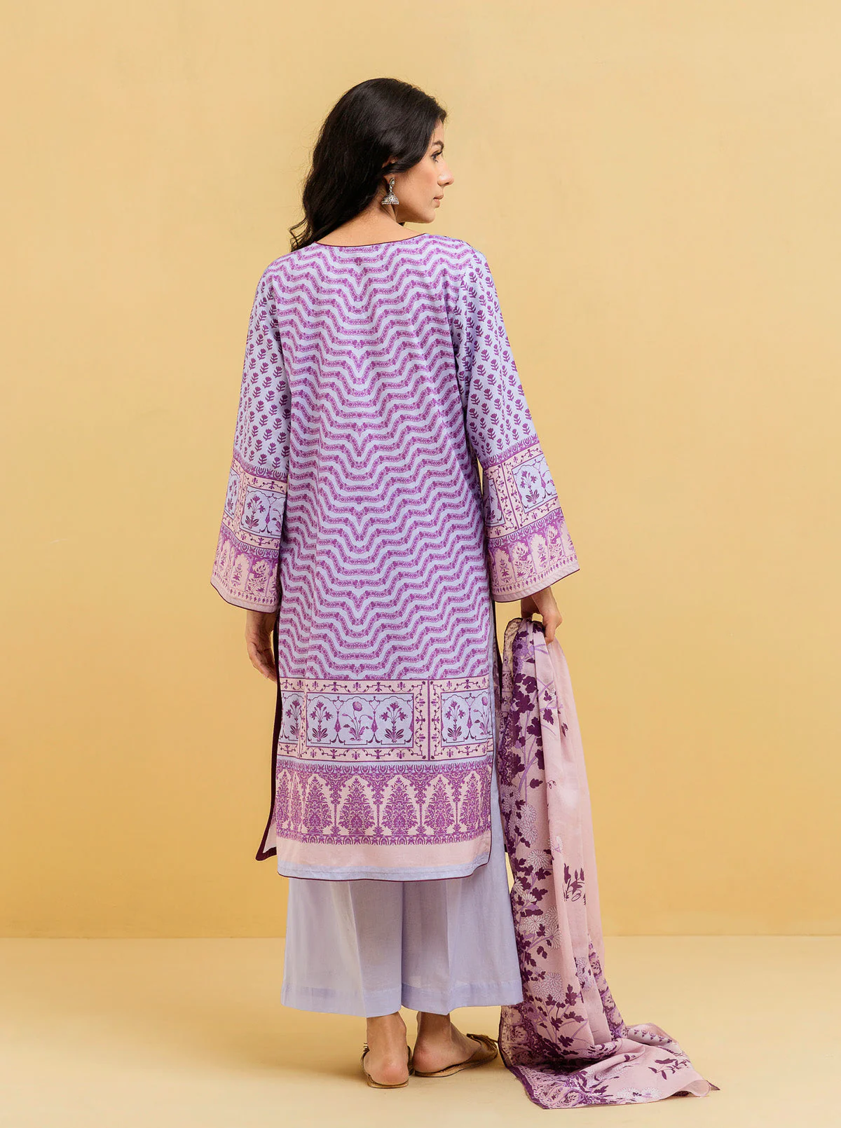 3 PIECE - PRINTED LAWN SUIT - LILAC BREEZE - Image 6