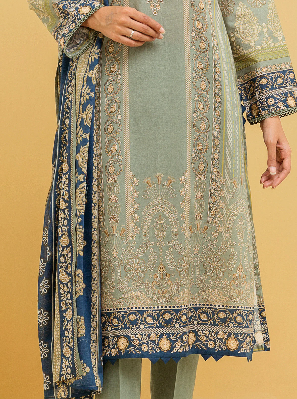 3 PIECE - PRINTED LAWN SUIT - ETHNIC ELEGANCE - Image 2