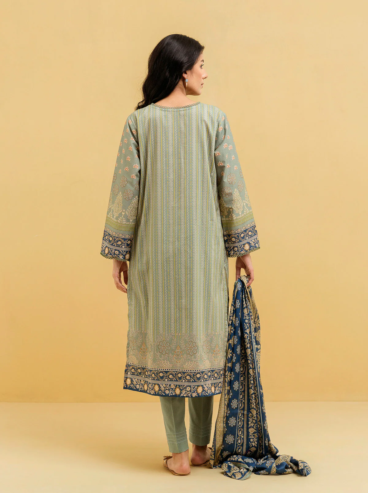 3 PIECE - PRINTED LAWN SUIT - ETHNIC ELEGANCE - Image 6
