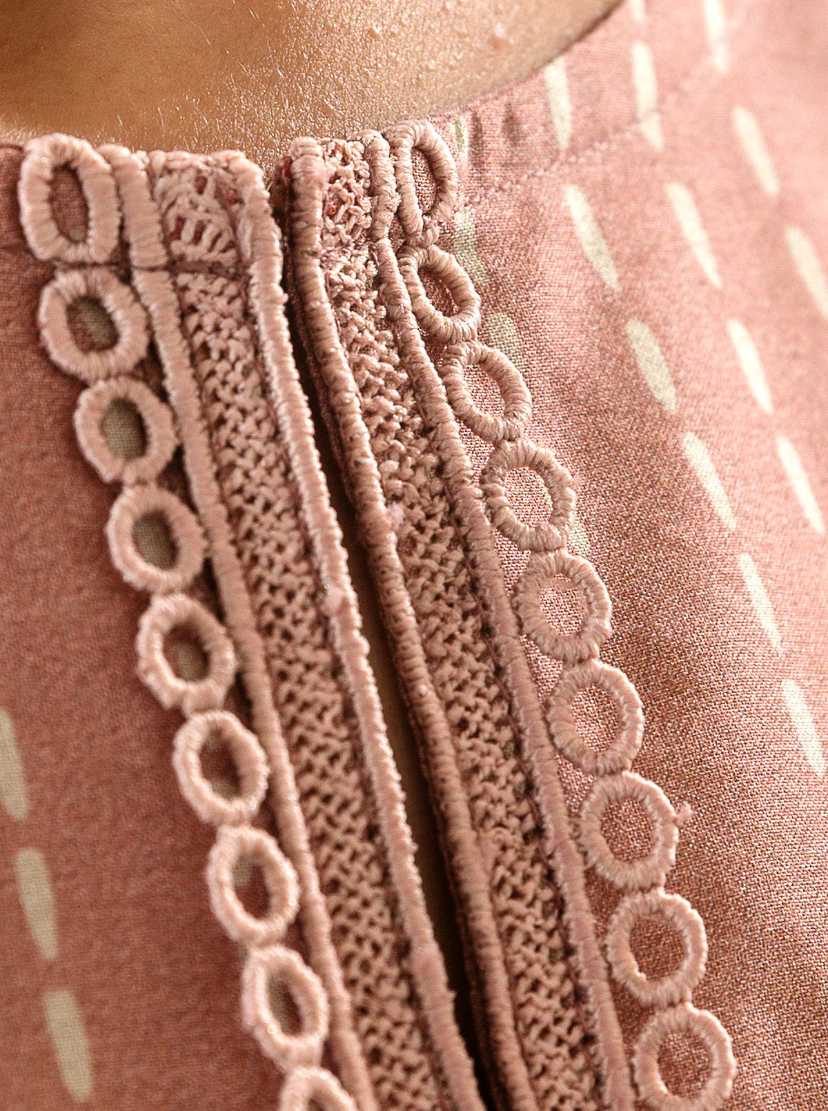 3 PIECE - PRINTED LAWN SUIT - DUSKY PINK - Image 5