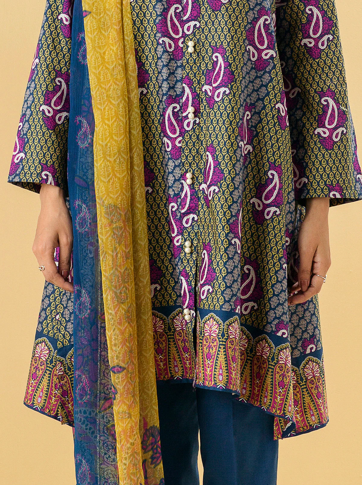 3 PIECE - PRINTED LAWN SUIT - PAISLEY CRAFT - Image 2