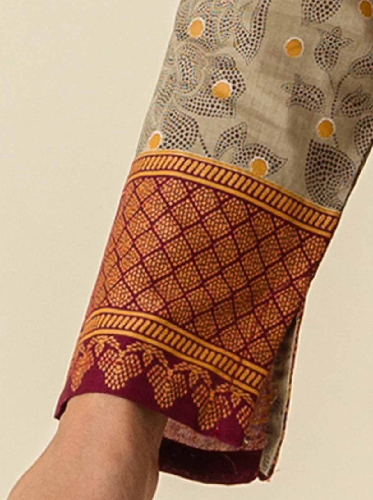 2 PIECE - EMBROIDERD LAWN SUIT - WHITE SAND - Image 2
