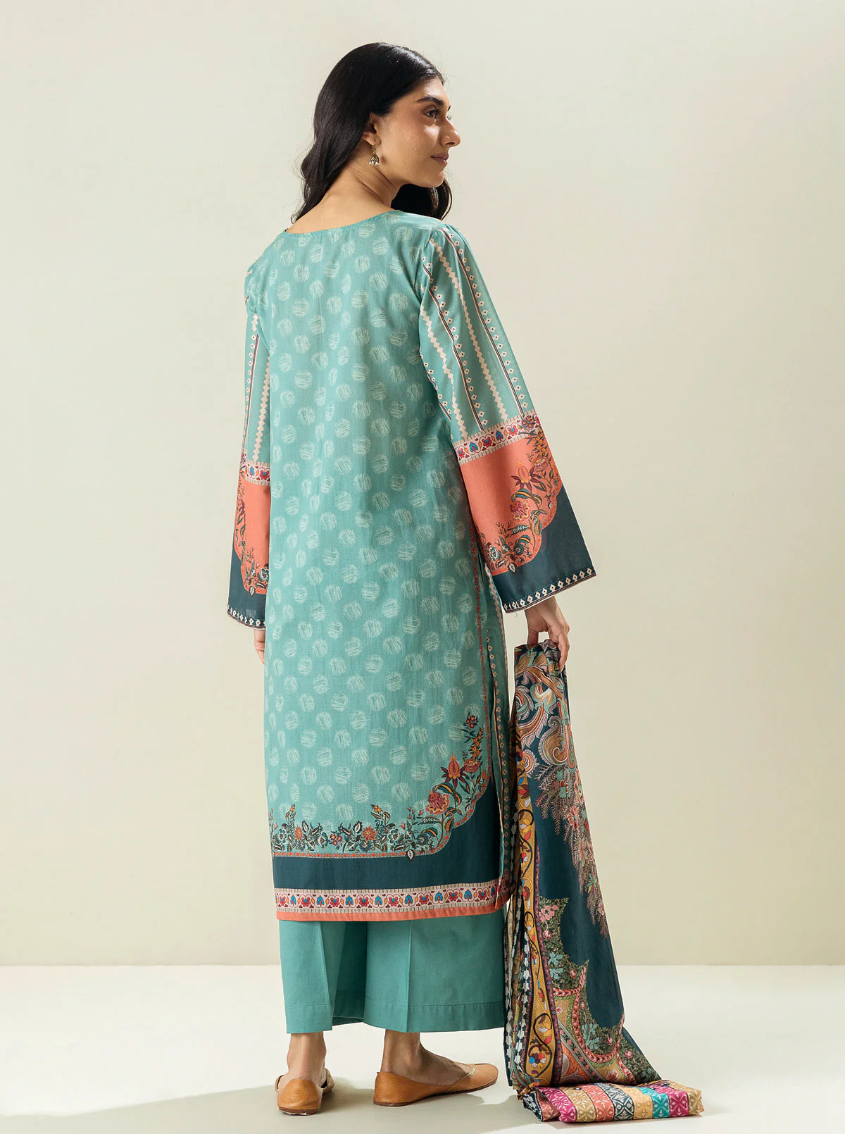 3 PIECE - PRINTED LAWN SUIT - DAWN DESIRE - Image 3