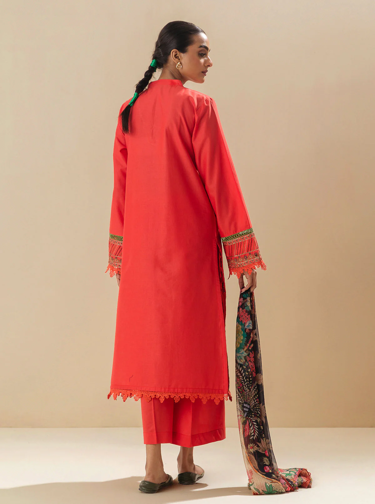 3 PIECE - EMBROIDERED LAWN SUIT - CHERRY EDEN - Image 5
