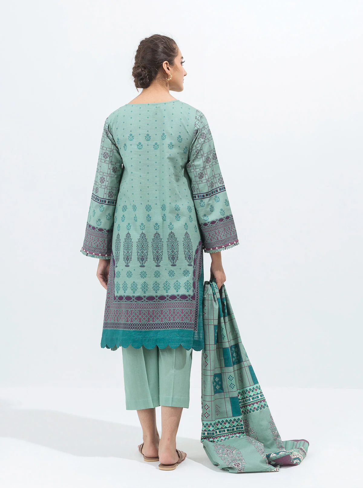 3 PIECE - PRINTED KHADDAR SUIT - MOONLIGHT JADE - Image 6