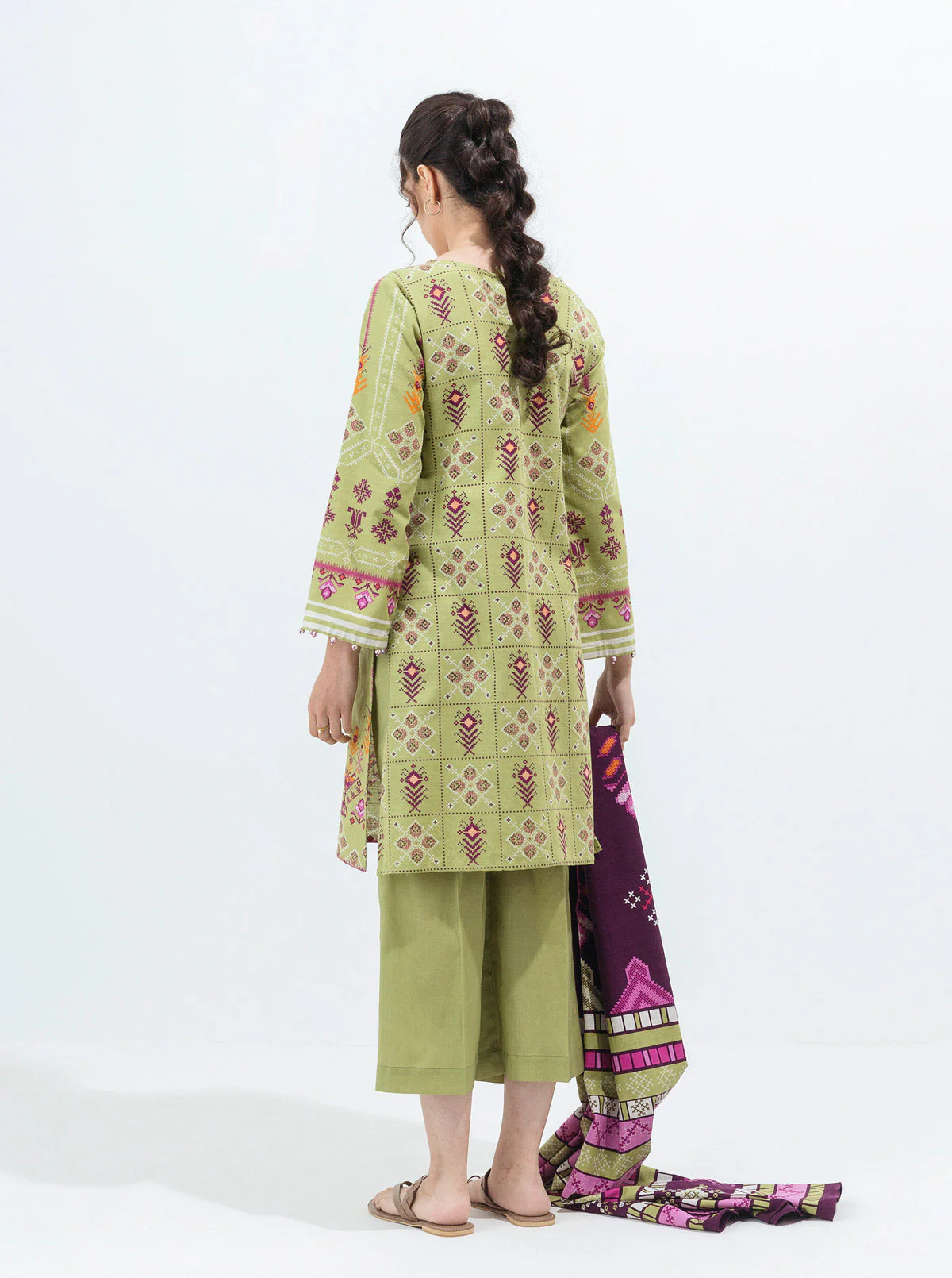 3 PIECE - PRINTED KHADDAR SUIT - OPULENT OPAL - Image 7