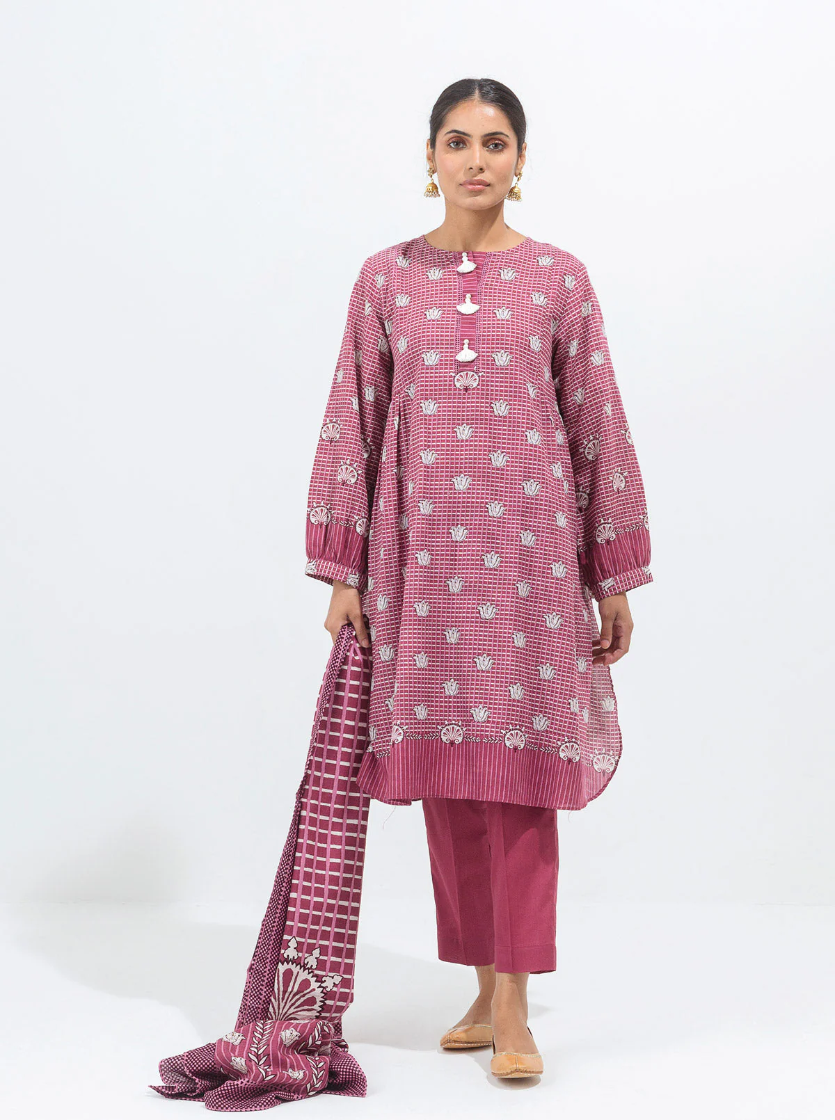 3 PIECE - PRINTED KHADDAR SUIT - QUARTZ MAZE - Image 3