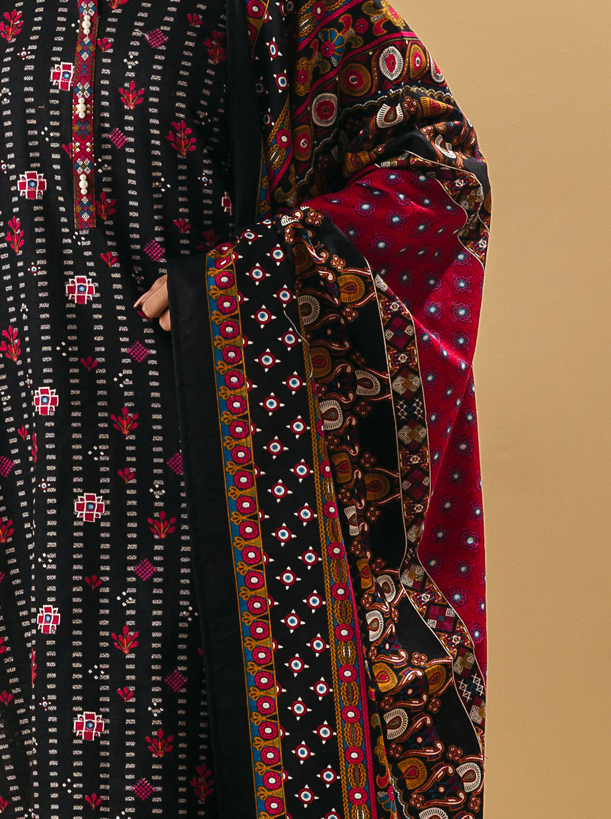 2 PIECE - PRINTED KHADDAR SUIT - FOLK LORE - Image 2