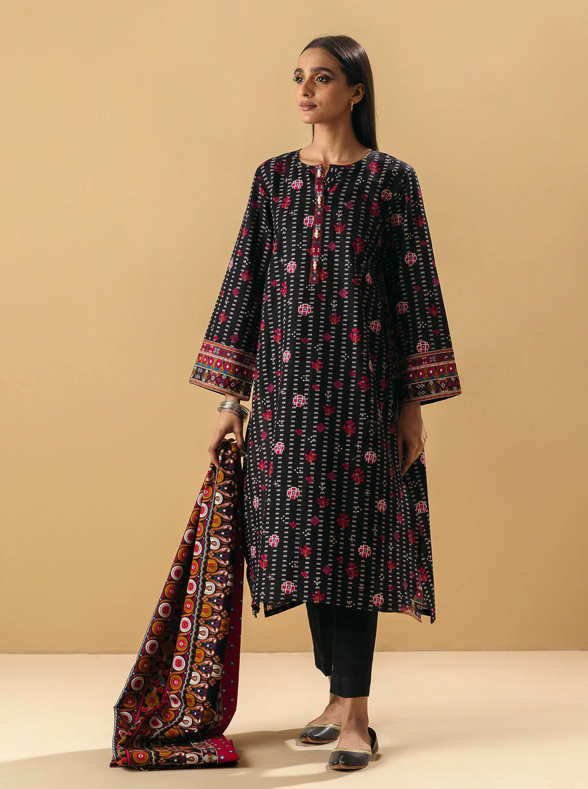 2 PIECE - PRINTED KHADDAR SUIT - FOLK LORE - Image 5
