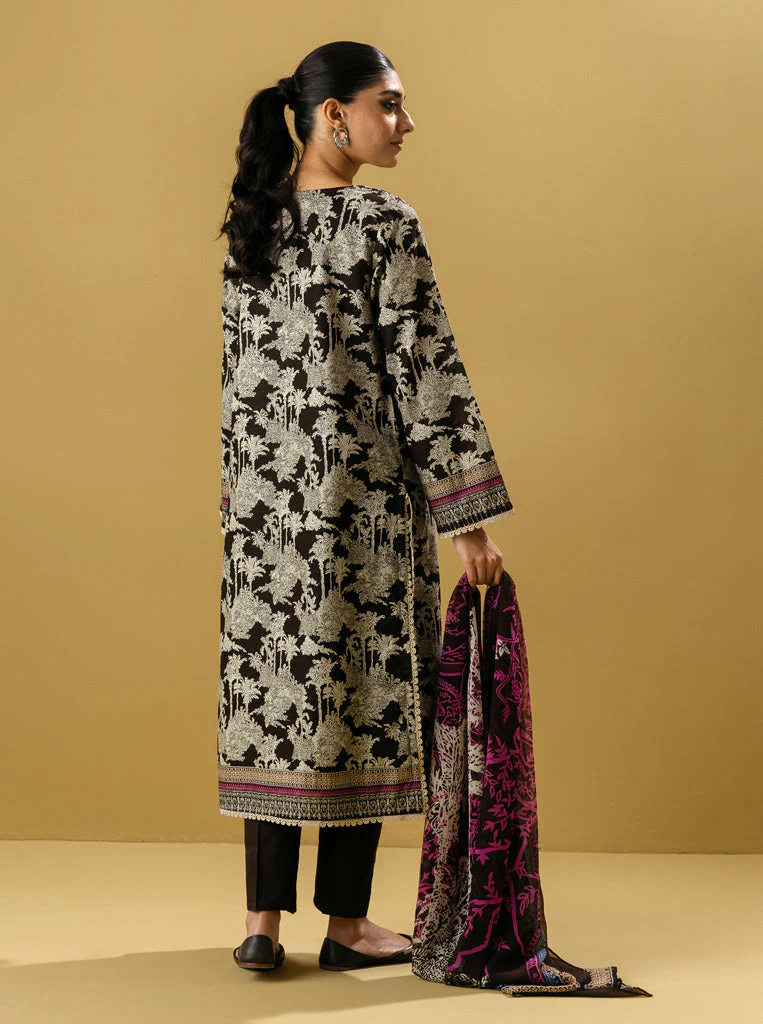 3 PIECE - PRINTED KHADDAR SUIT - EARTHY TOILE - Image 3