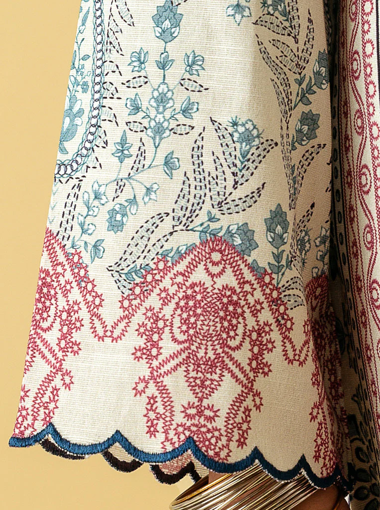 3 PIECE - PRINTED KHADDAR SUIT - WARM HUES - Image 5