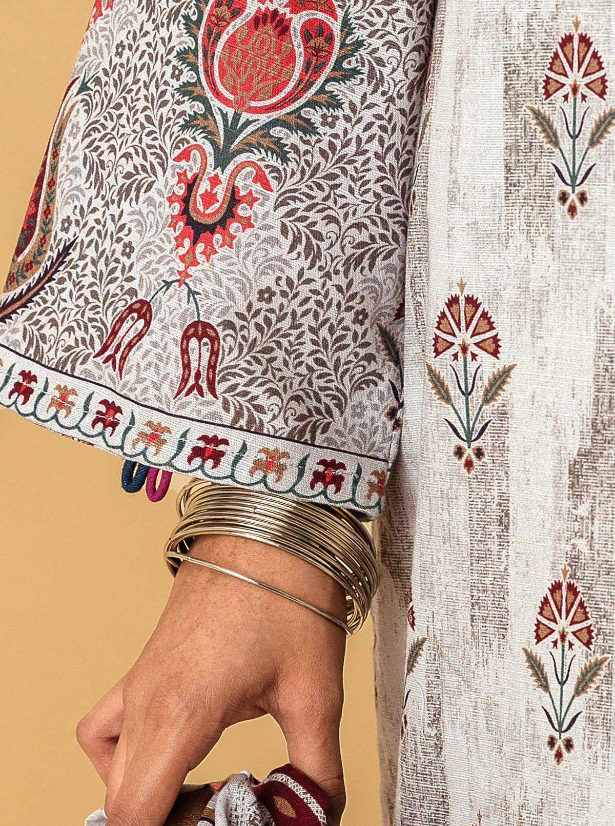 3 PIECE - PRINTED KHADDAR SUIT - MODERN BEQUEST - Image 5