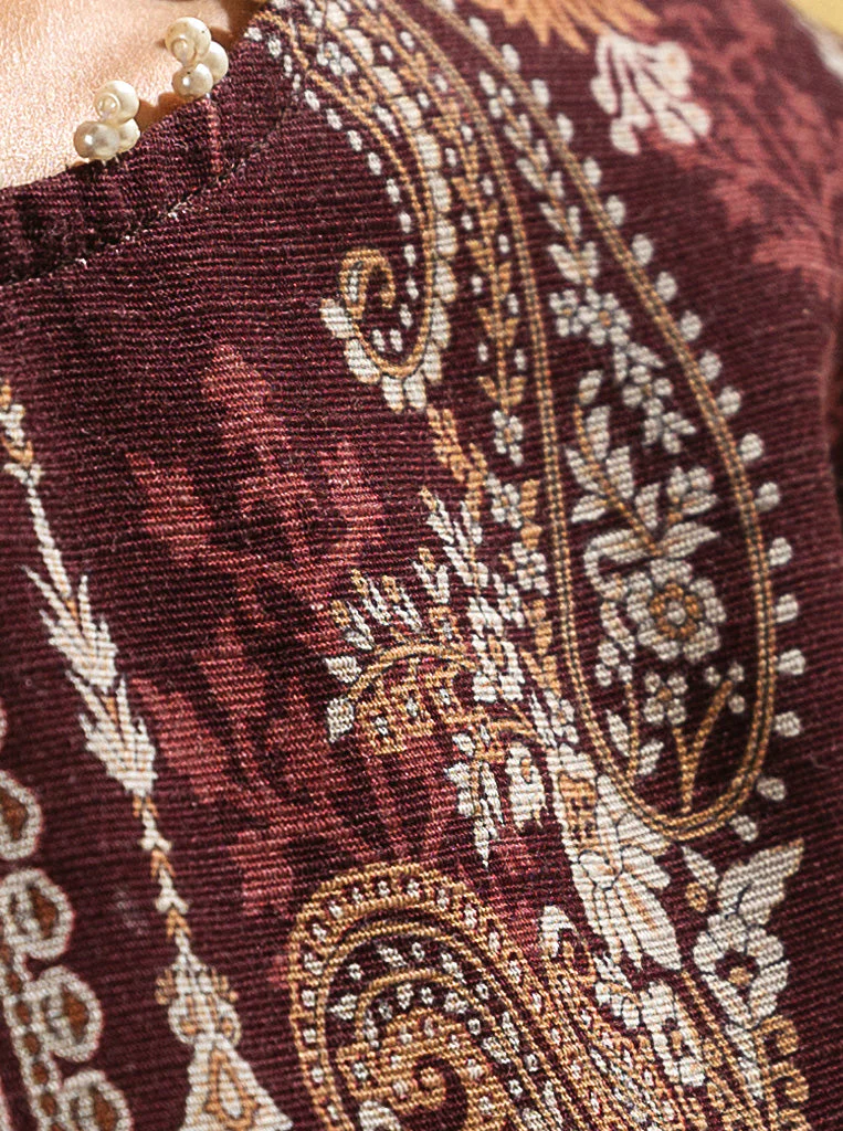 3 PIECE - PRINTED KHADDAR SUIT - WINTER BLOOM - Image 4