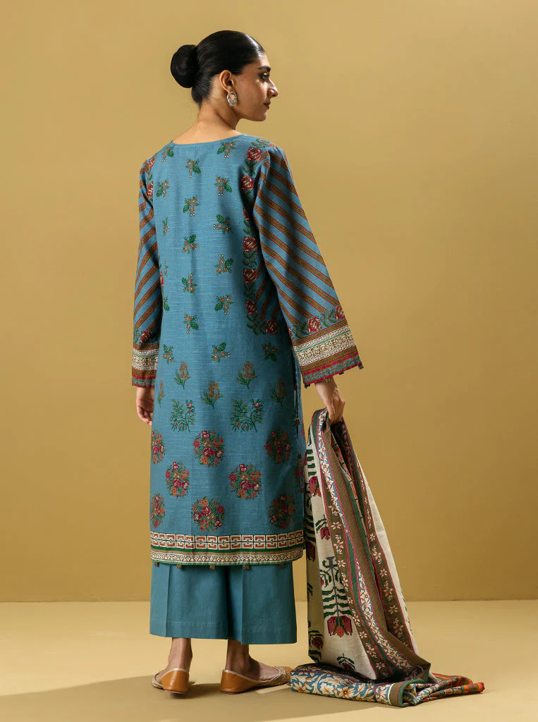 3 PIECE - PRINTED KHADDAR SUIT - GEO FLORA - Image 5