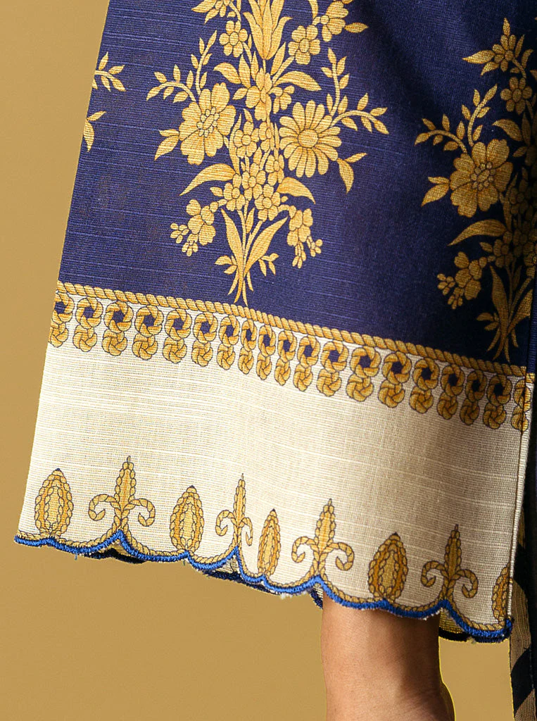 3 PIECE - PRINTED KHADDAR SUIT - BLUE ONYX - Image 3