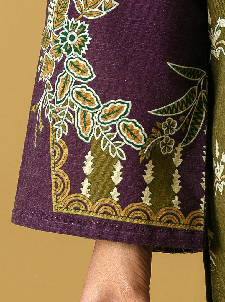 3 PIECE - PRINTED KHADDAR SUIT - RIDI OLIVE - Image 3