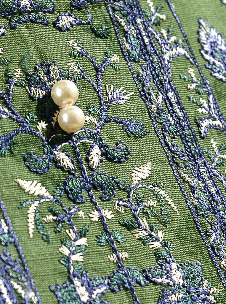 3 PIECE - EMBROIDERED  KHADDAR SUIT - TURF GREEN - Image 4