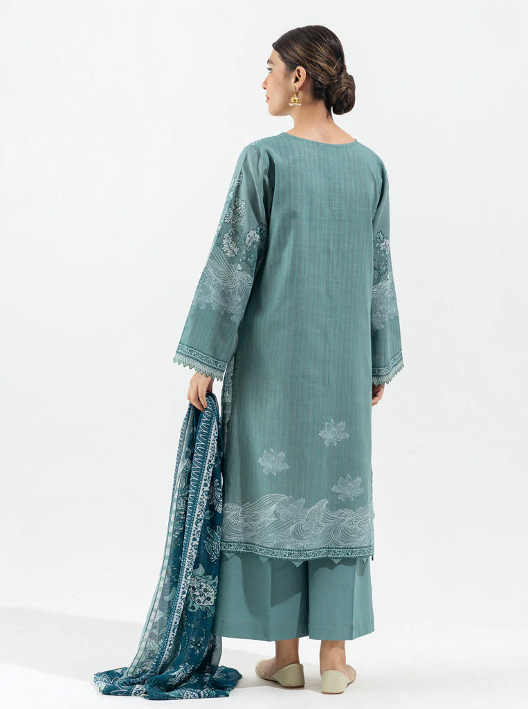 3 PIECE - PRINTED KHADDAR SUIT - URBAN TEAL - Image 3