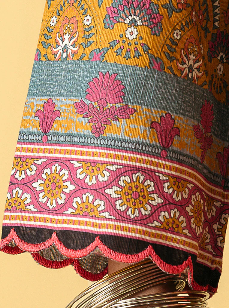 3 PIECE - PRINTED KHADDAR SUIT - BRIGHT MANI GOLD - Image 3