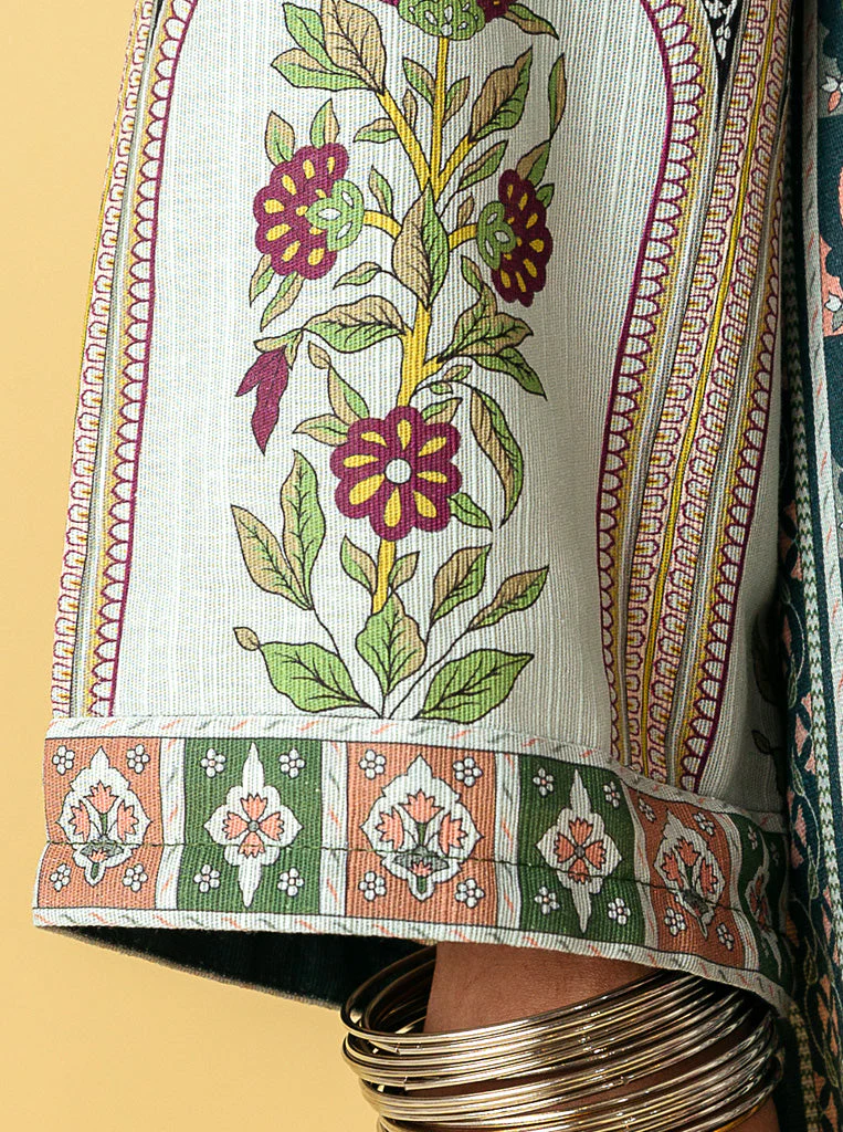 3 PIECE - PRINTED KHADDAR SUIT - TEAL TREASORE - Image 4