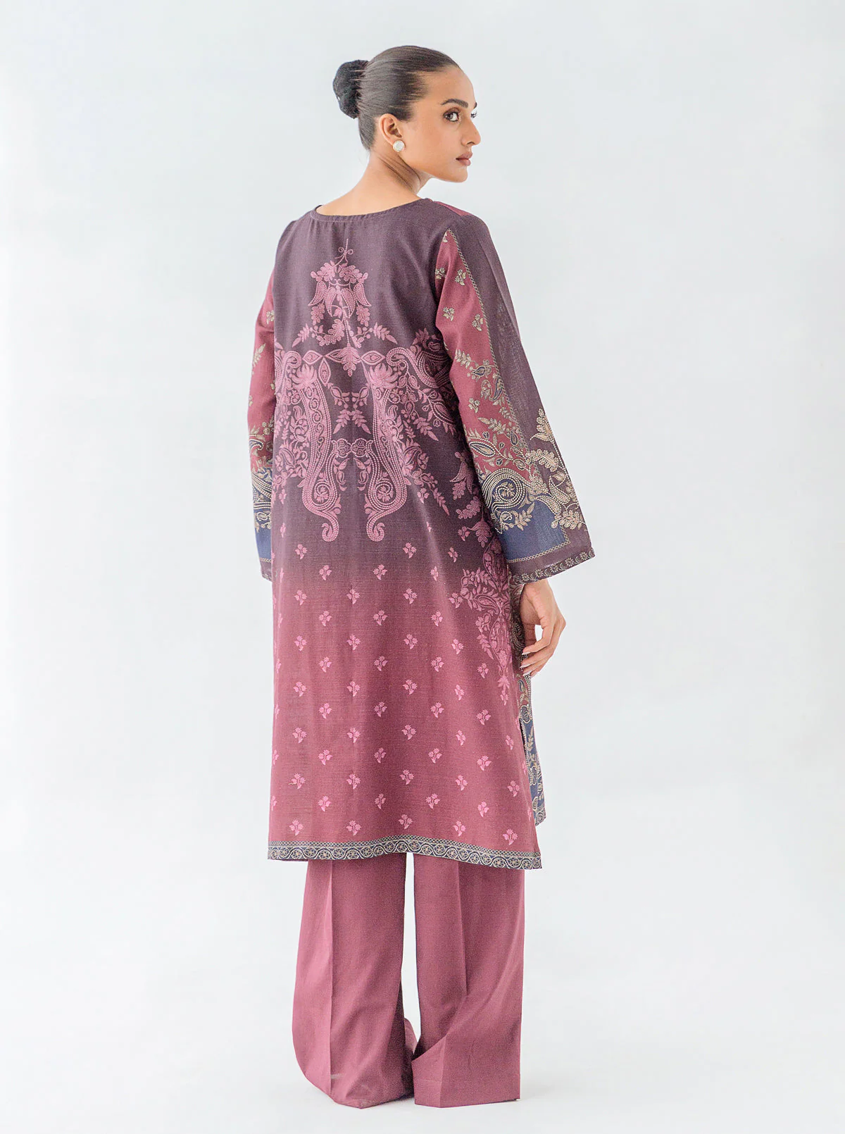 1 PIECE - PRINTED KHADDAR SHIRT - MAROON MAGIC - Image 2