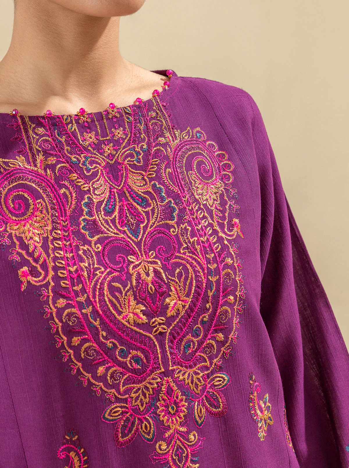 3 PIECE - EMBROIDERED  KHADDAR SUIT - KIR ROYALE - Image 5