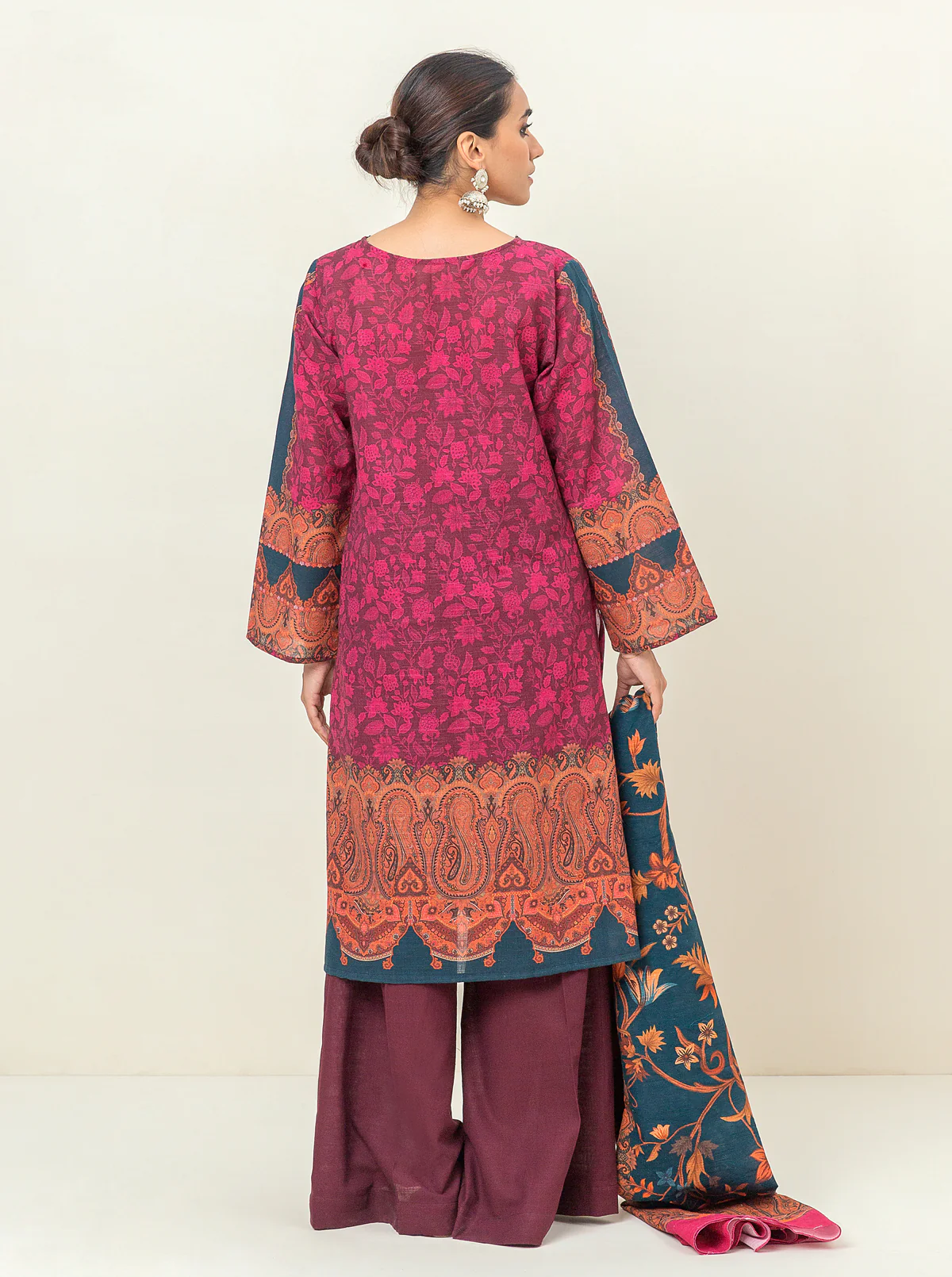 3 PIECE PRINTED KHADDAR SUIT-VINTAGE PAISLEY (UNSTITCHED) - Image 3