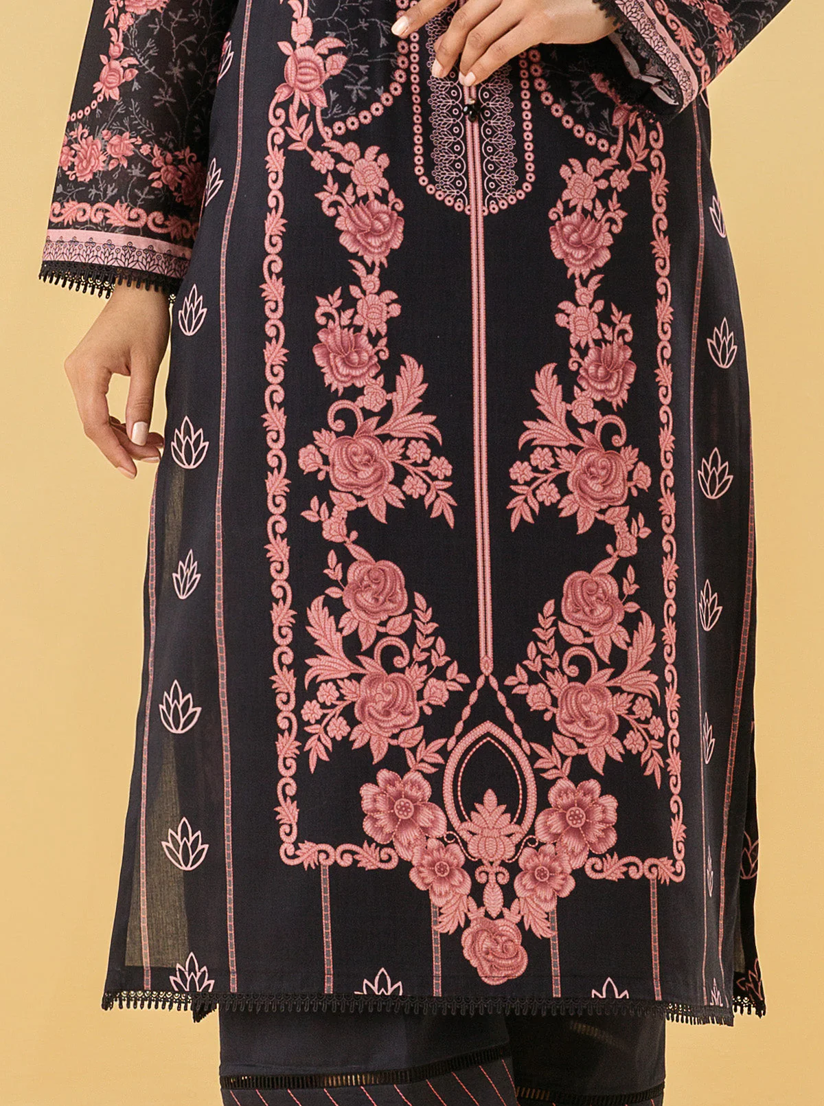 1 PIECE - PRINTED LAWN SHIRT - MAGICAL FLORA - Image 2