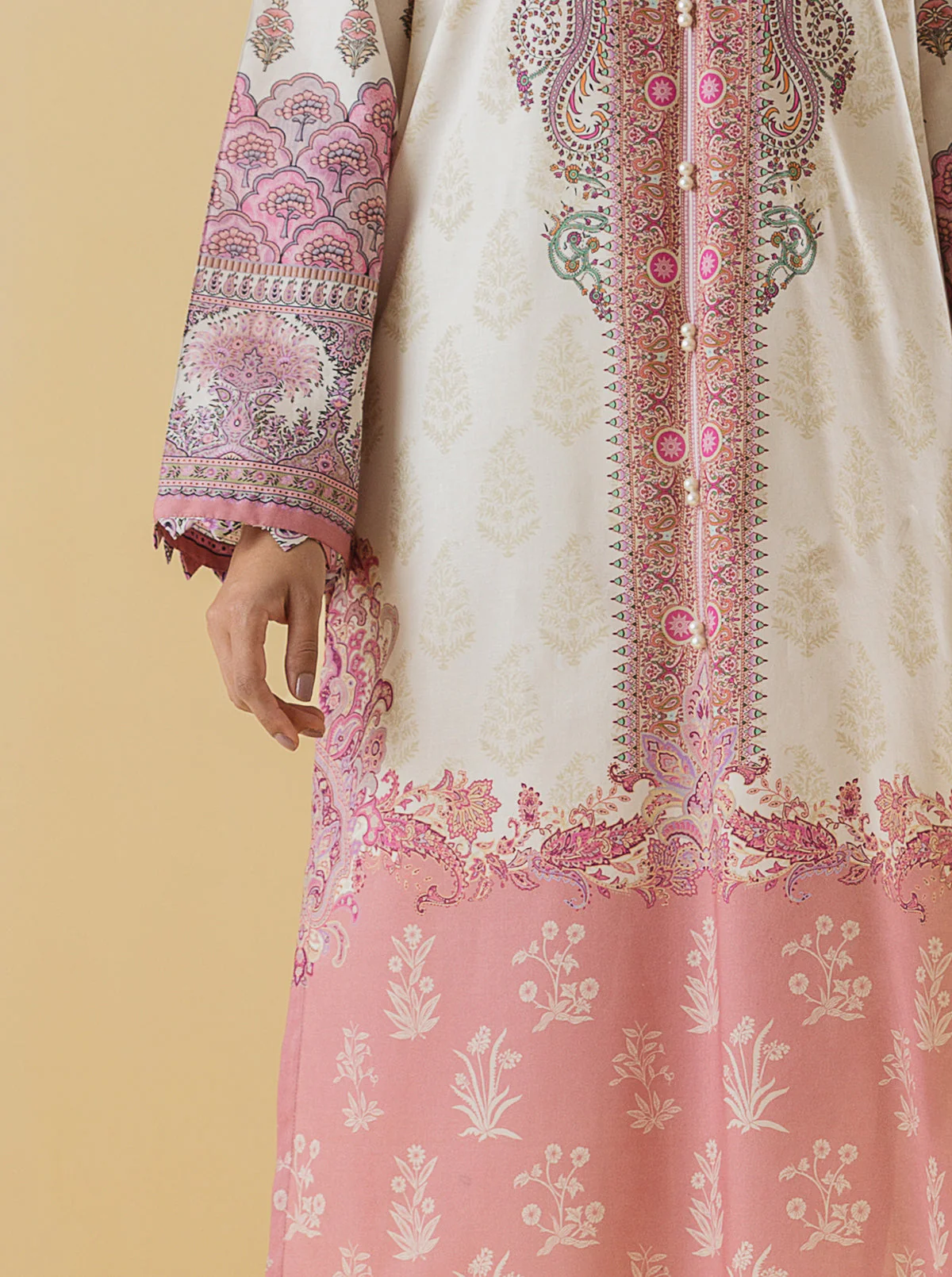 2 PIECE - PRINTED LAWN SUIT - IVORY PEARL - Image 2