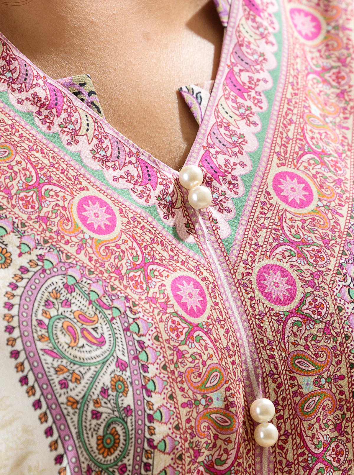 2 PIECE - PRINTED LAWN SUIT - IVORY PEARL - Image 3