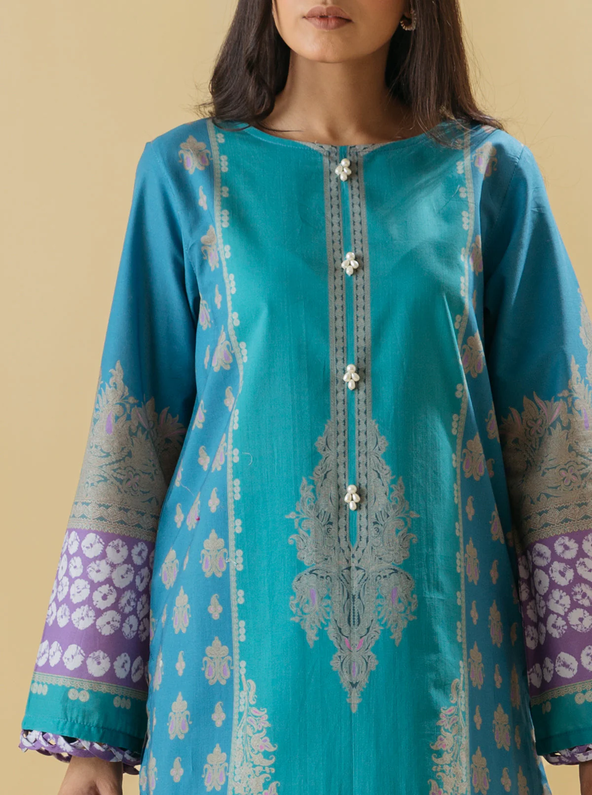 2 PIECE - PRINTED LAWN SUIT - QUARTZ BLUE - Image 4