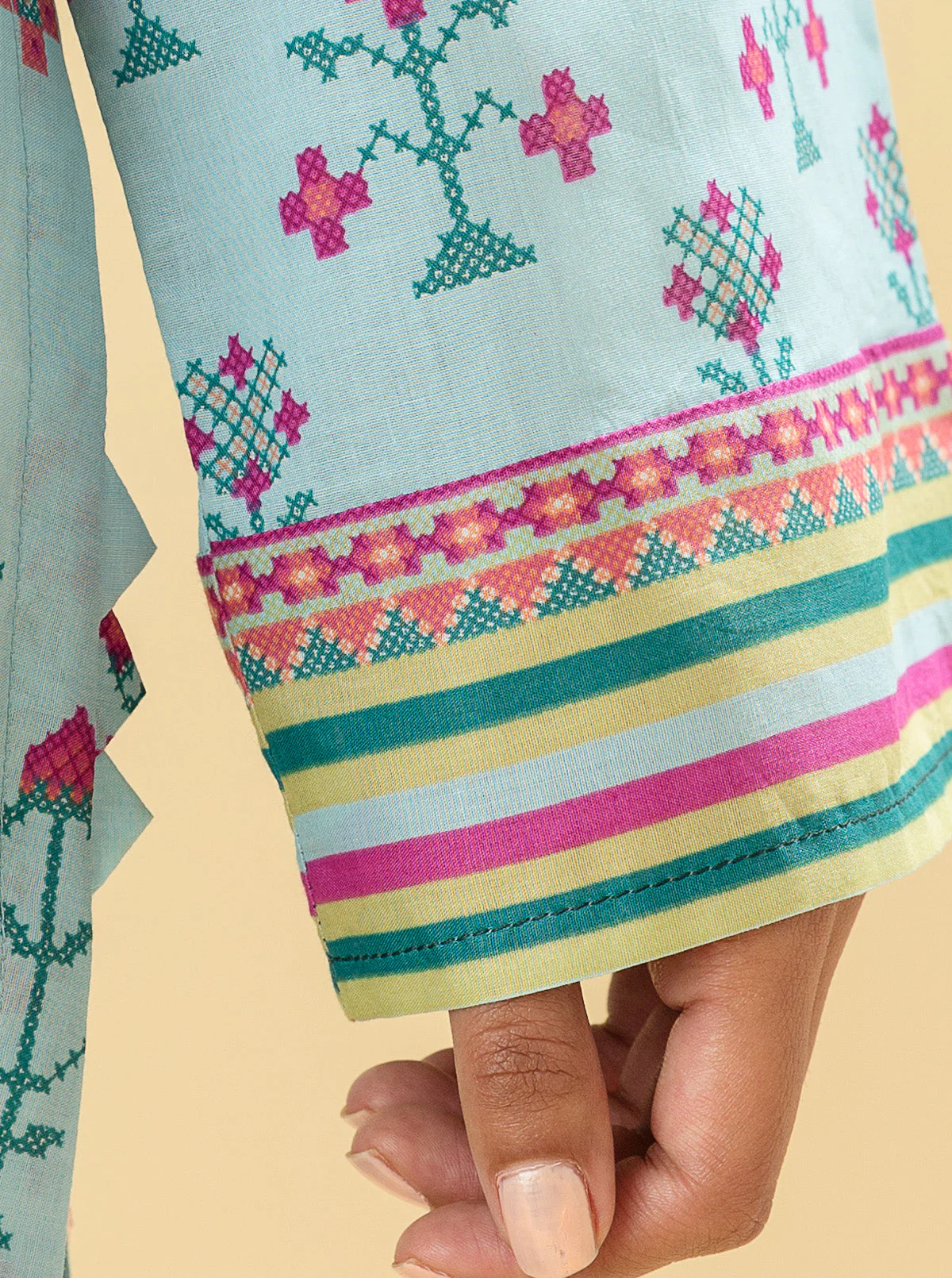 2 PIECE - PRINTED LAWN SUIT - ETHNIC ELEGANCE - Image 5