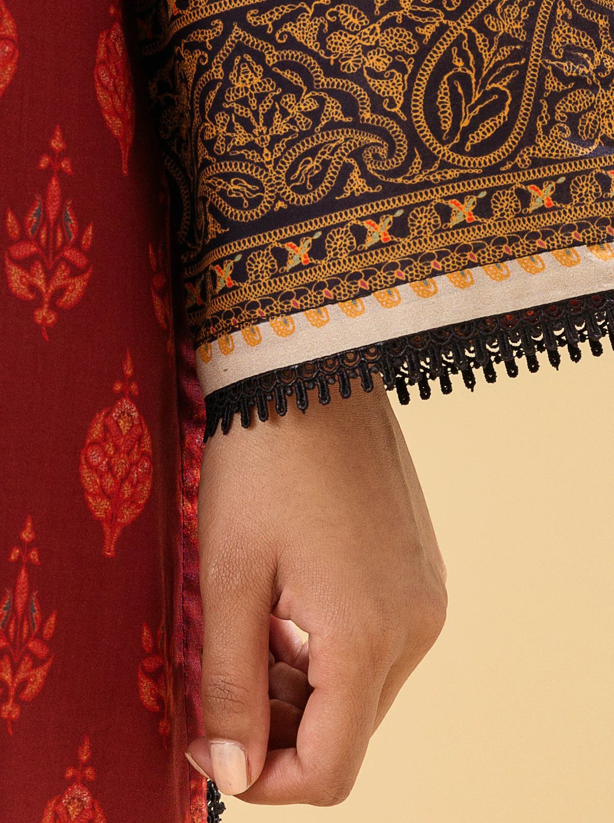 3 PIECE - PRINTED LAWN SUIT - SUMMER SCARLET - Image 5