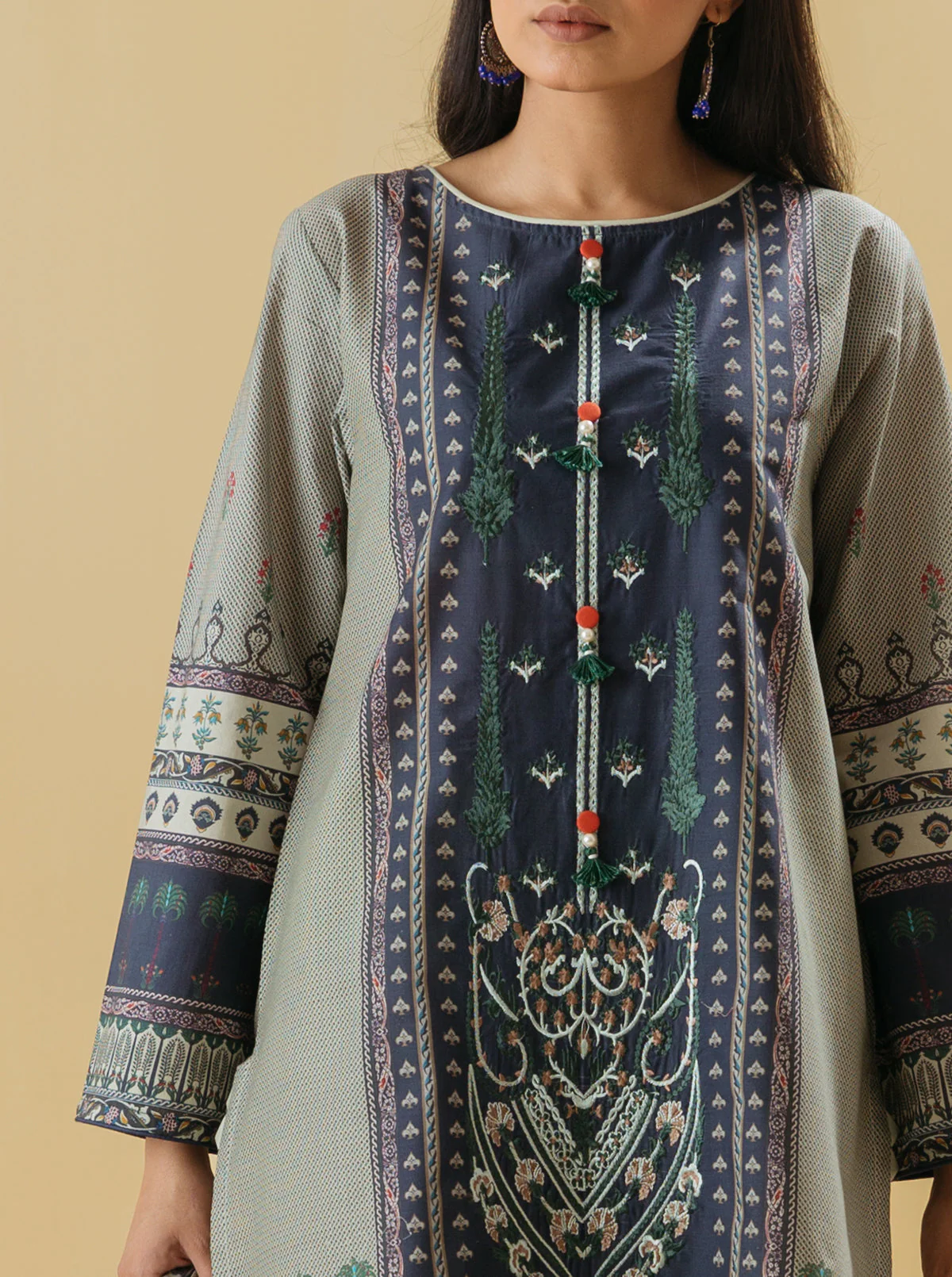 3 PIECE - EMBROIDERED LAWN SUIT - ROCOCO CHARM - Image 4