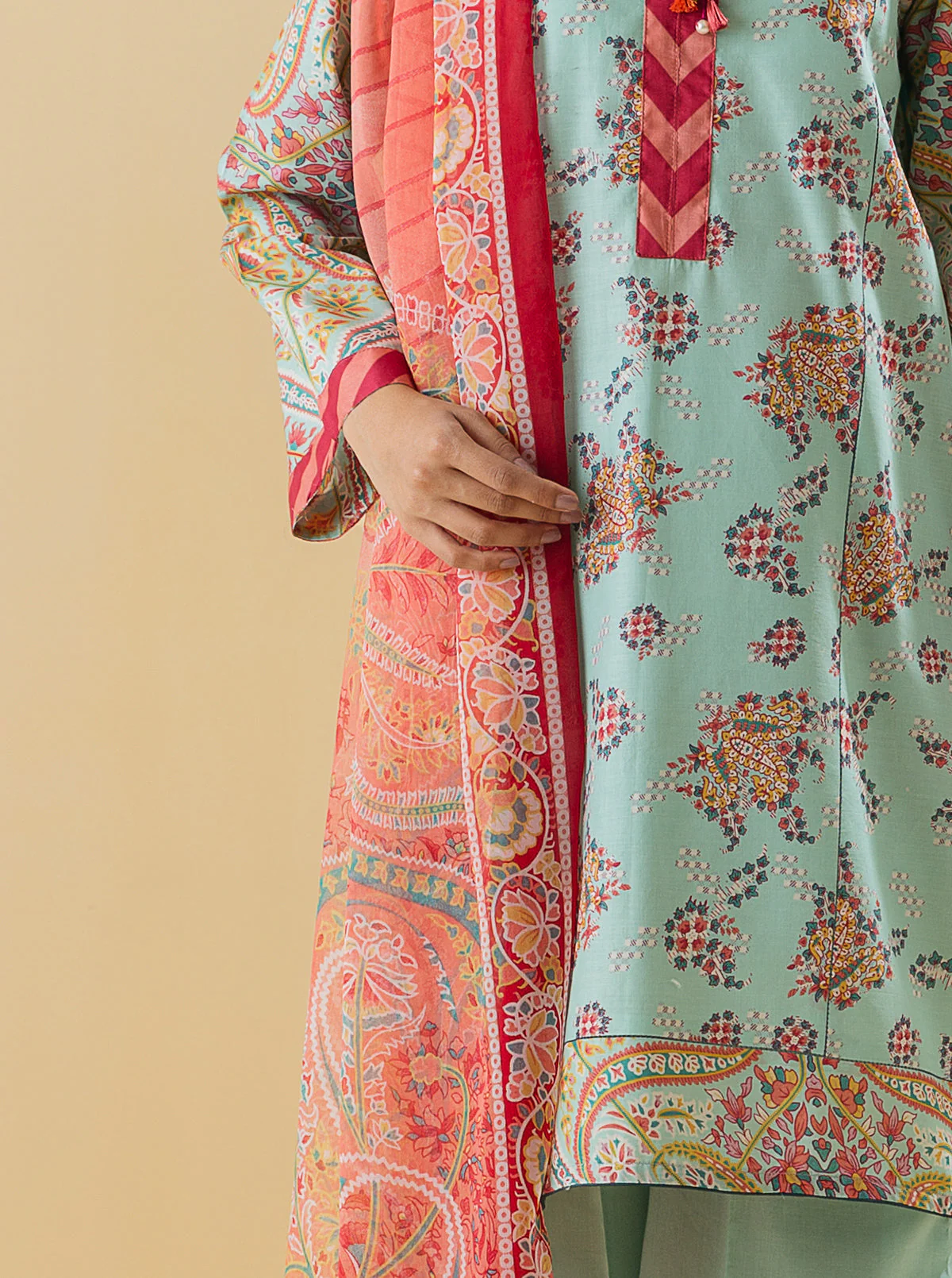 3 PIECE - PRINTED LAWN SUIT - SUMMER BREEZE - Image 2