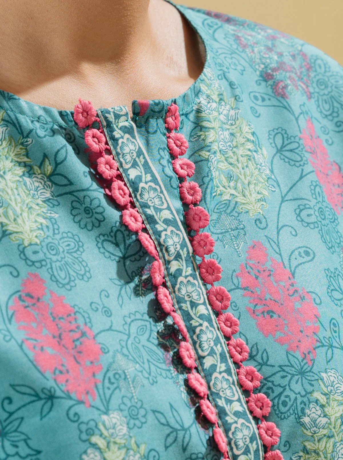 3 PIECE - PRINTED LAWN SUIT - REGALE BLUE - Image 3