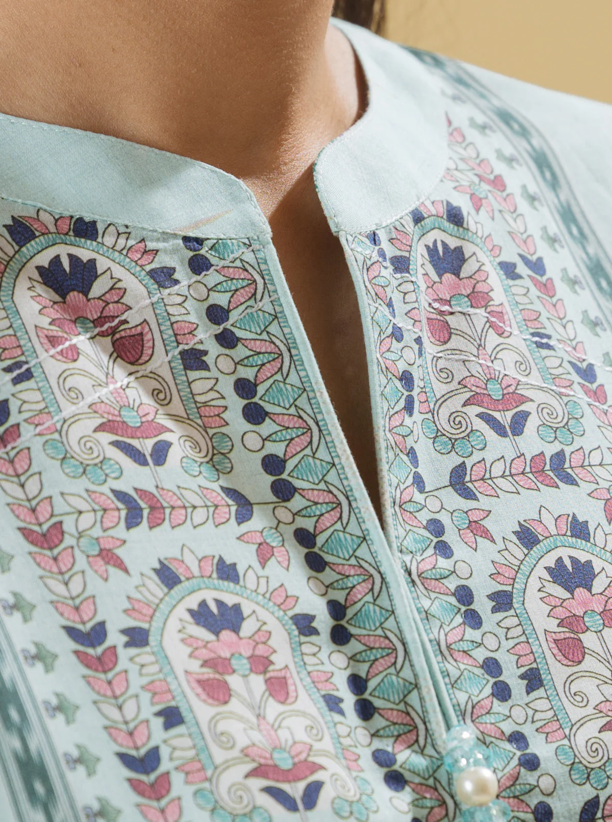 3 PIECE - PRINTED LAWN SUIT - CHALK BLUE - Image 3