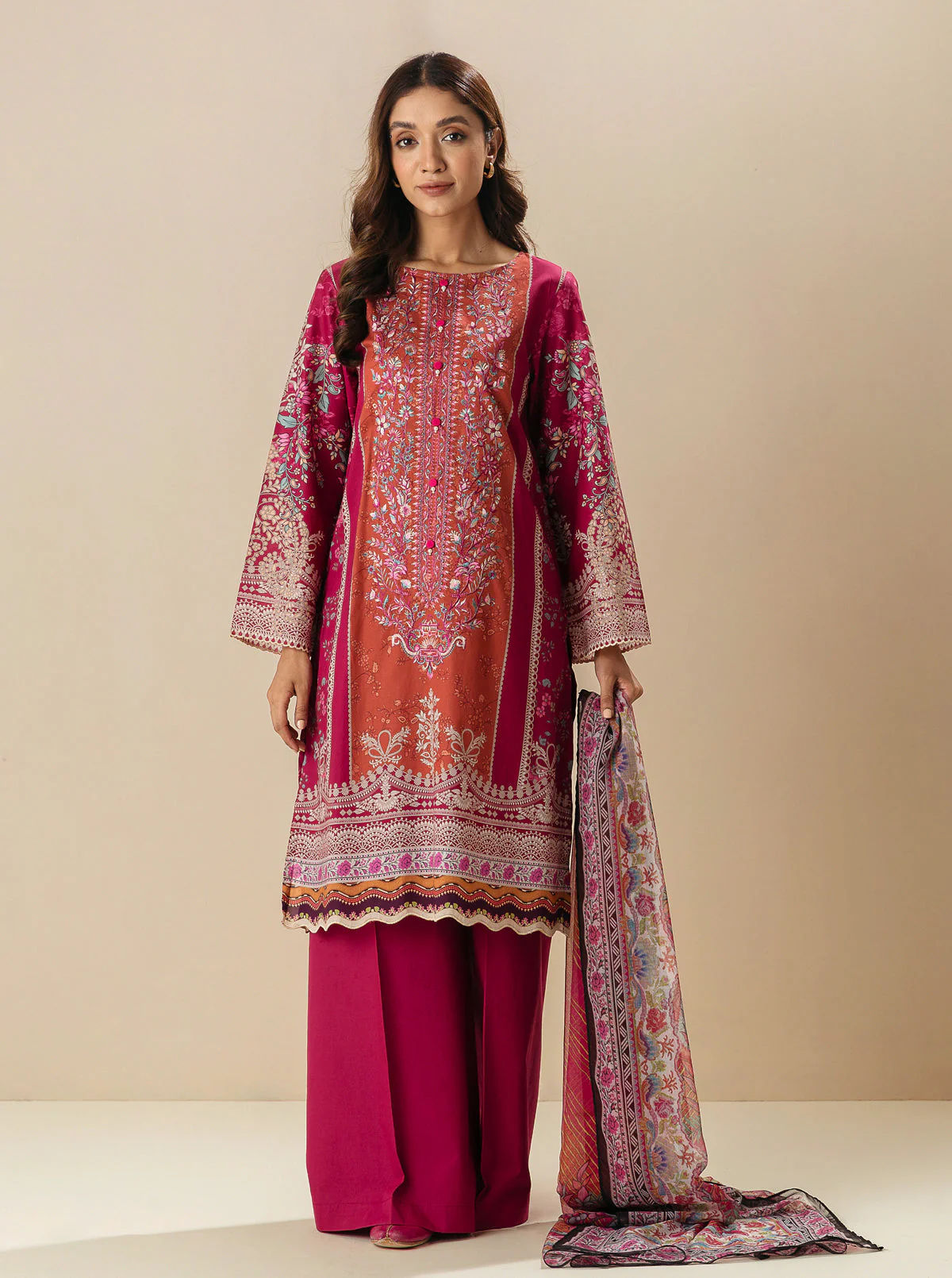 3 PIECE - EMBROIDERD LAWN SUIT - MULBERRY MINES - Image 5
