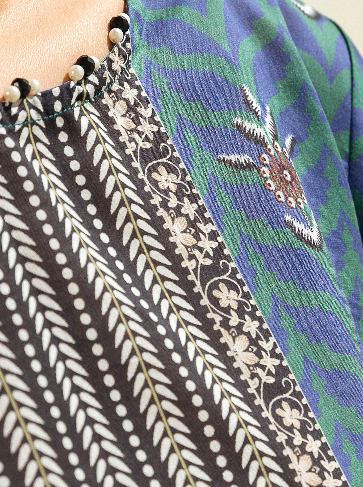 3 PIECE - PRINTED LAWN SUIT - LYON SKY - Image 4