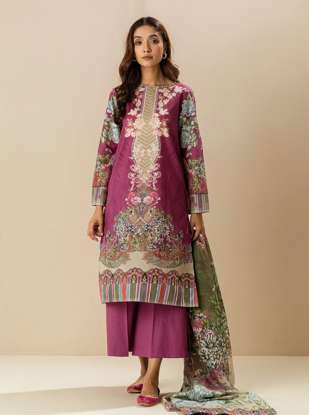 3 PIECE - PRINTED LAWN SUIT - ENCHANTMENT GARDEN - Image 4