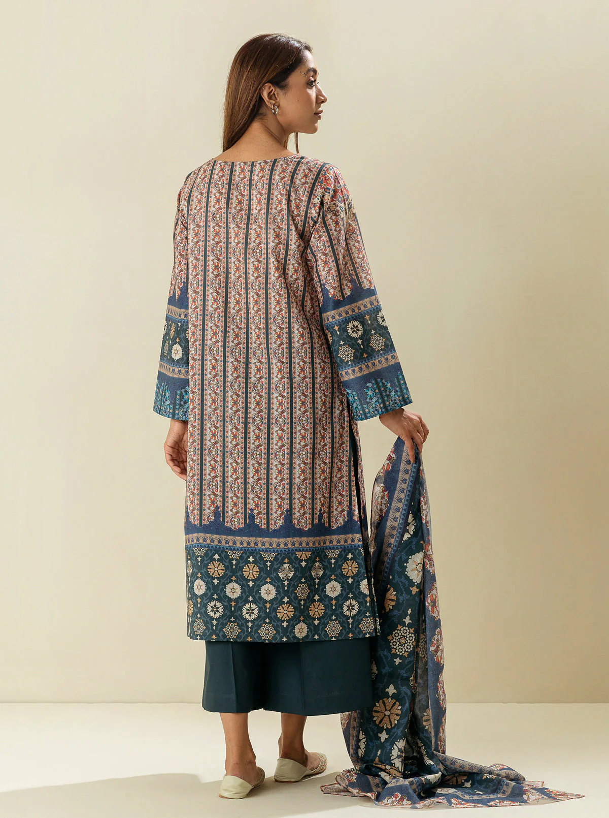 3 PIECE - PRINTED  LAWN SUIT - BLUEBERRY MOONLIGHT - Image 5