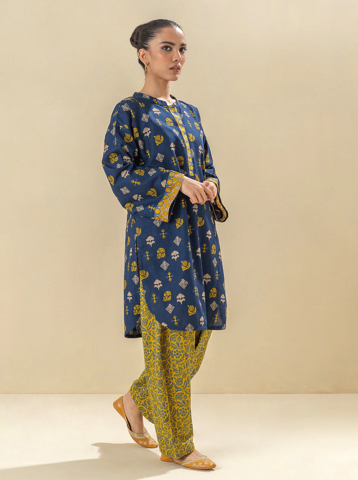 2 PIECE - PRINTED KHADDAR SUIT - MIDNIGHT ODYSSEY - Image 2