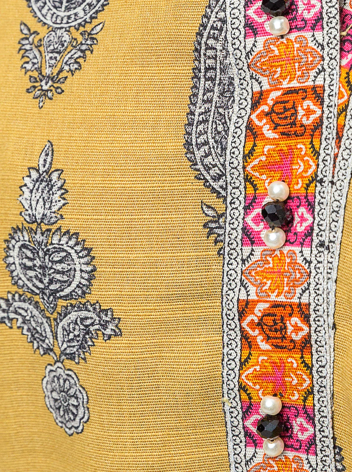 3 PIECE - PRINTED KHADDAR SUIT - GOLDEN PALM - Image 4