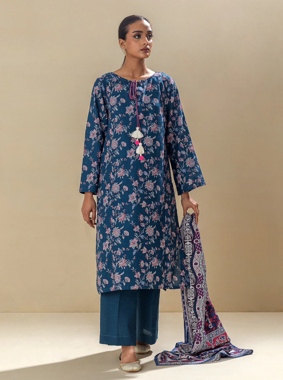 3 PIECE - PRINTED KHADDAR SUIT - ERA OF ROYALTY - Image 2