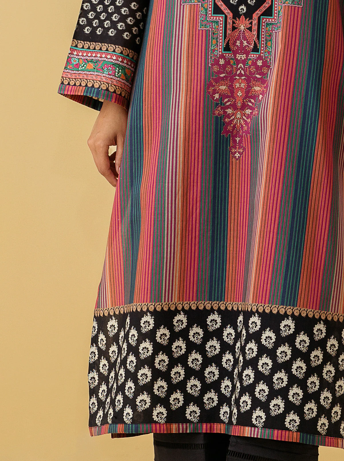 1 PIECE - PRINTED LAWN SHIRT - URBAN HUES - Image 2