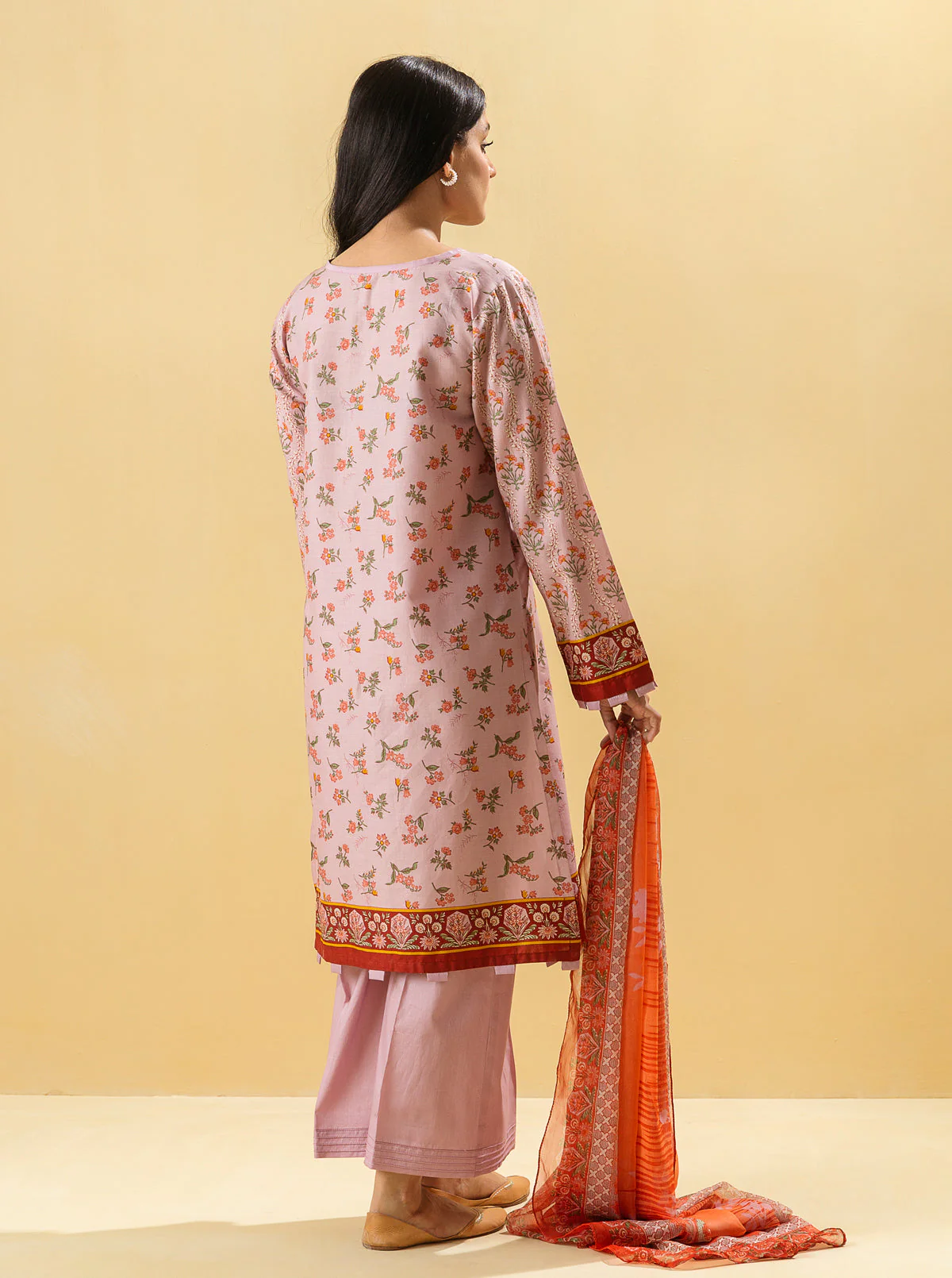 2 PIECE - PRINTED LAWN SUIT - DUSKY BLUSH - Image 5