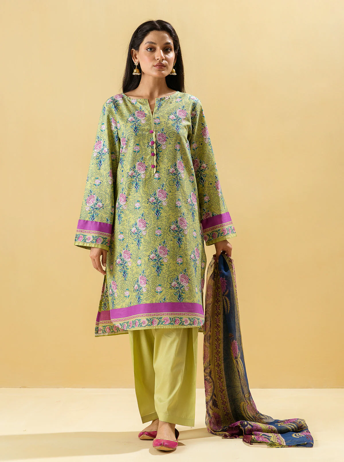 2 PIECE - PRINTED LAWN SUIT - CHROMATIC SPREE - Image 3