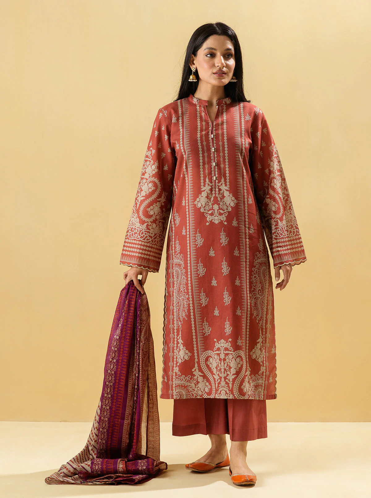 3 PIECE - PRINTED LAWN SUIT - DELICATE DECO - Image 3